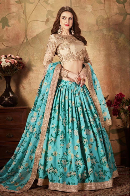 Sky Blue Colour Organza Lehenga Choli LC1010082 A