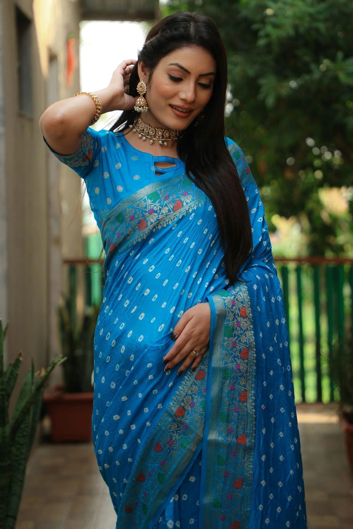 Sky Blue Colour Paithani Silk Traditional Saree SD1110928 A