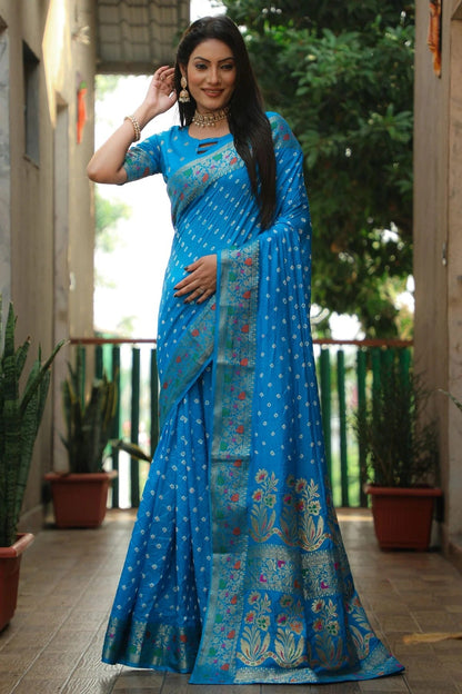 Sky Blue Colour Paithani Silk Traditional Saree SD1110928