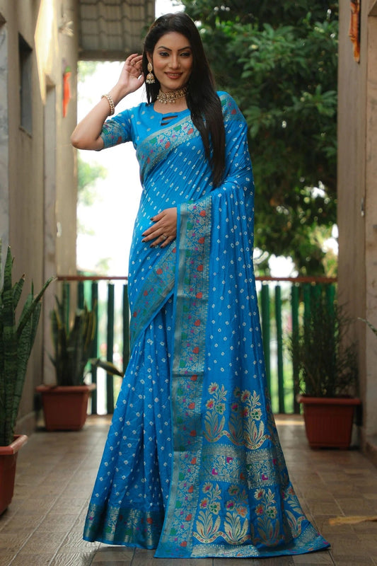Sky Blue Colour Paithani Silk Traditional Saree SD1110928