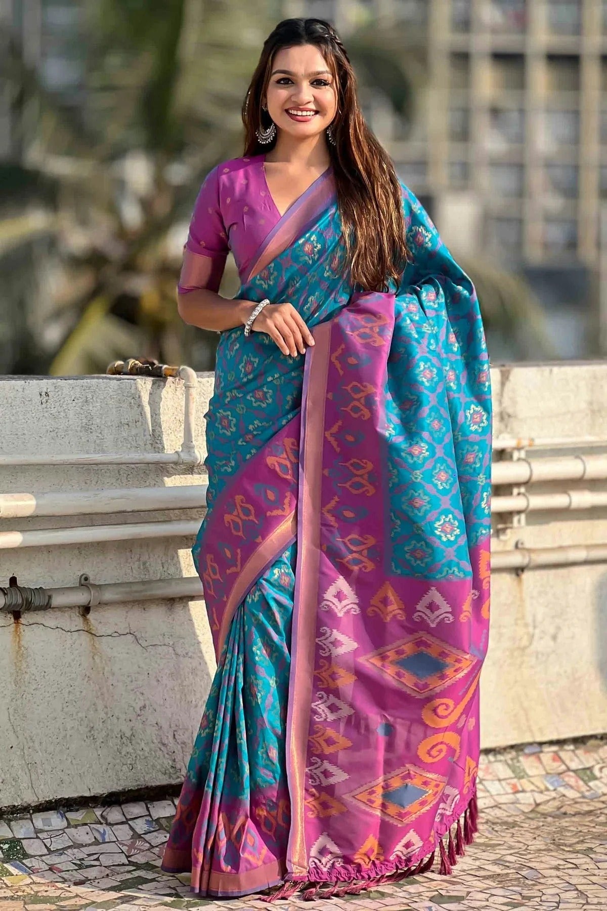 Sky Blue Colour Patola Silk Traditional Saree SD1112664
