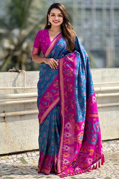 Sky Blue Colour Patola Silk Traditional Saree SD1112671