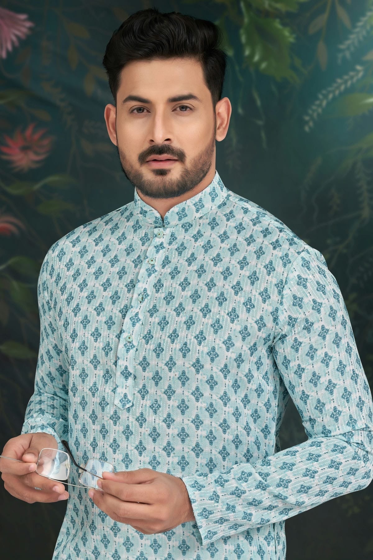Sky Blue Colour Rayon Kurta Pajama KP1040485 A
