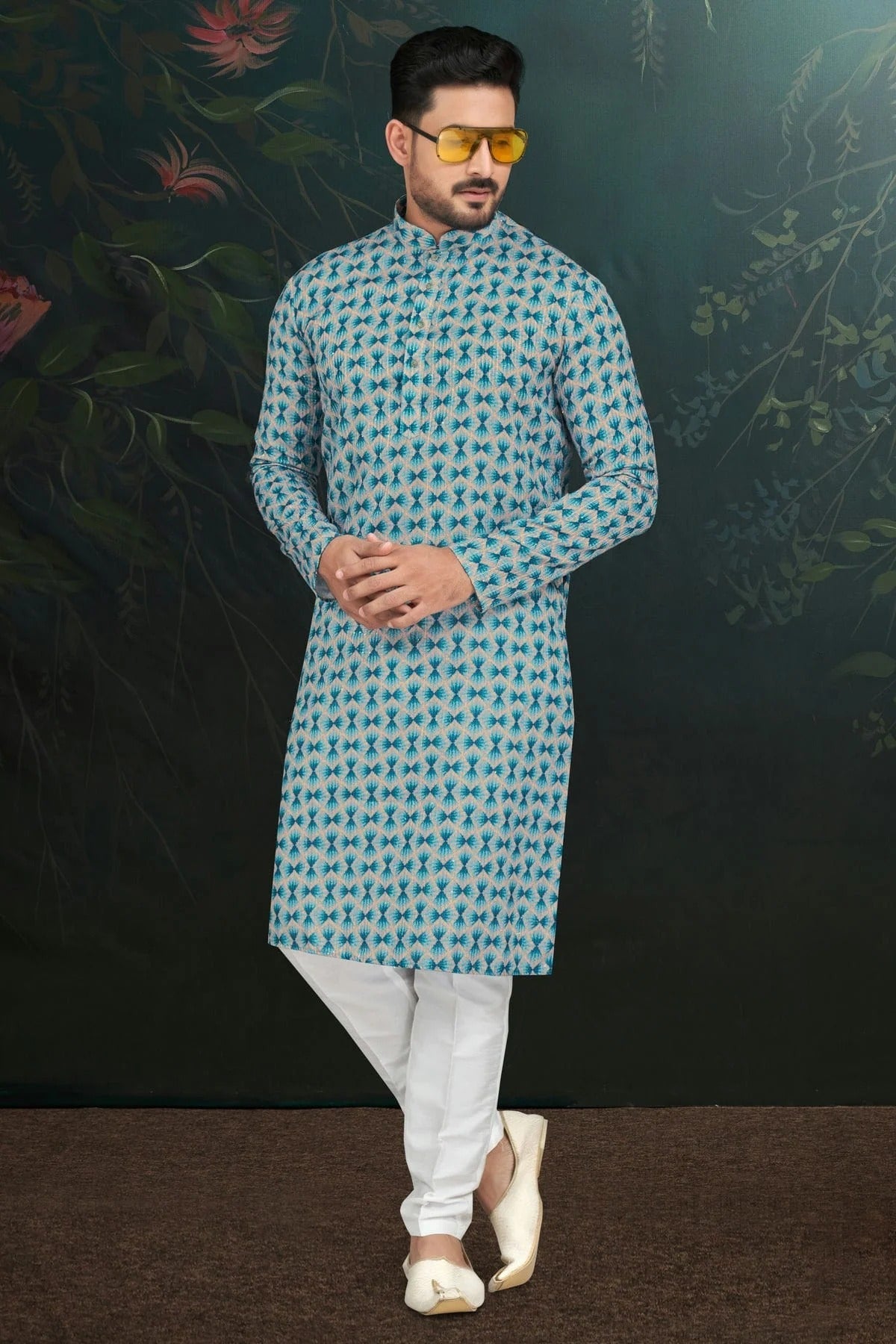 Sky Blue Colour Rayon Kurta Pajama KP1040487
