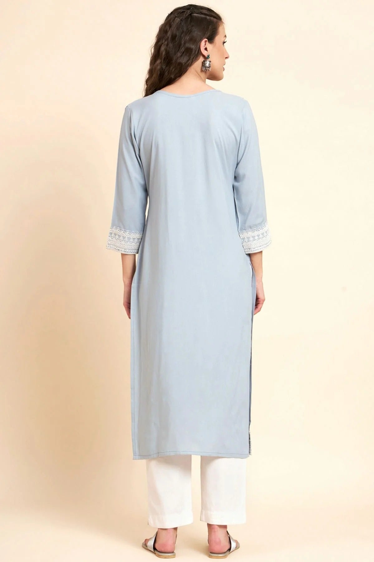 Sky Blue Colour Rayon Kurti KR1111067 A