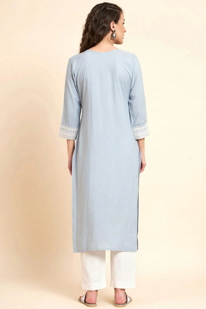 Sky Blue Colour Rayon Kurti KR1111067 A