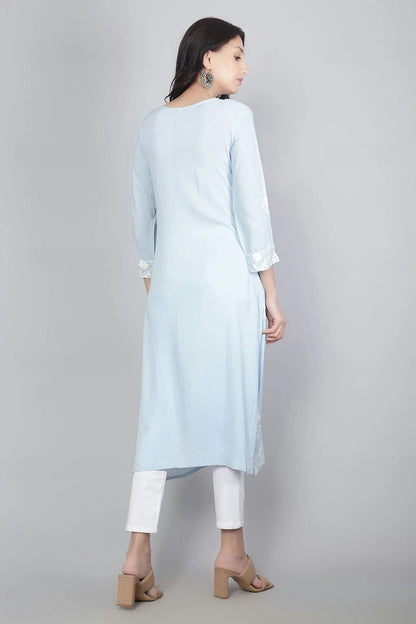 Sky Blue Colour Rayon Kurti KR1111121 A