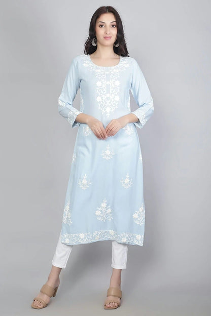 Sky Blue Colour Rayon Kurti KR1111121