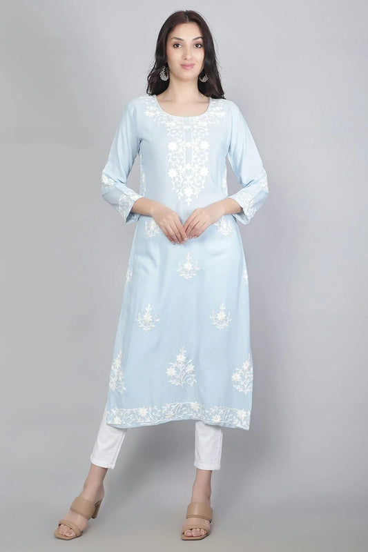 Sky Blue Colour Rayon Kurti KR1111121