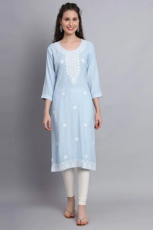 Sky Blue Colour Rayon Kurti KR1111150