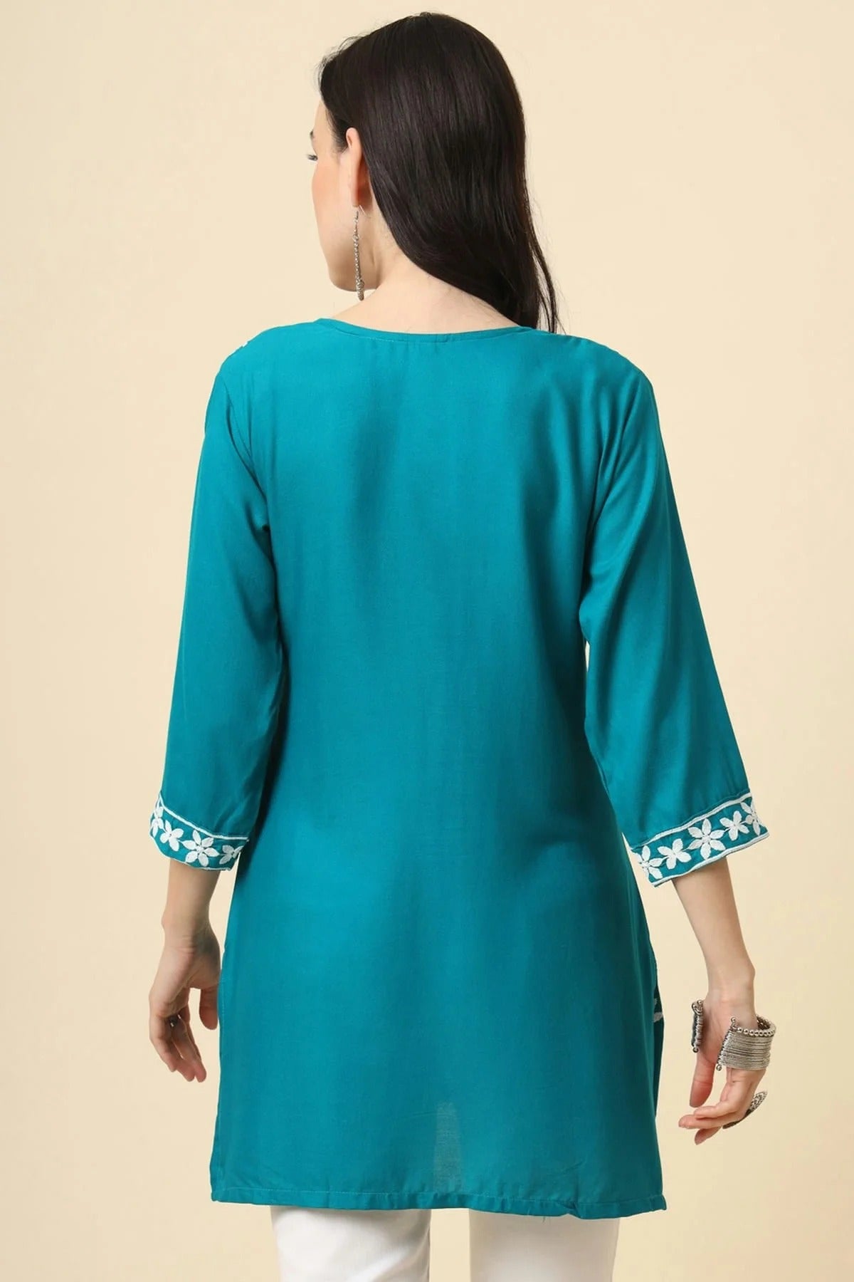 Sky Blue Colour Rayon Readymade Top TP1110830 A