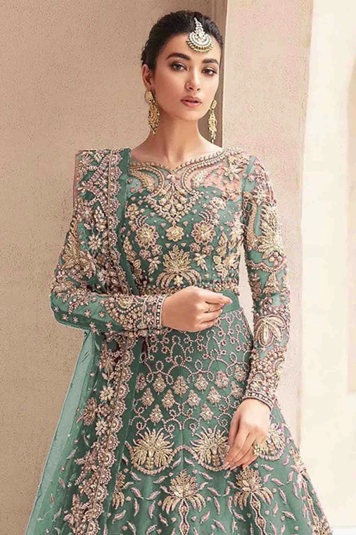 Sky Blue Colour Semi Stitched Butterfly Net Anarkali Suit SM1140699 A