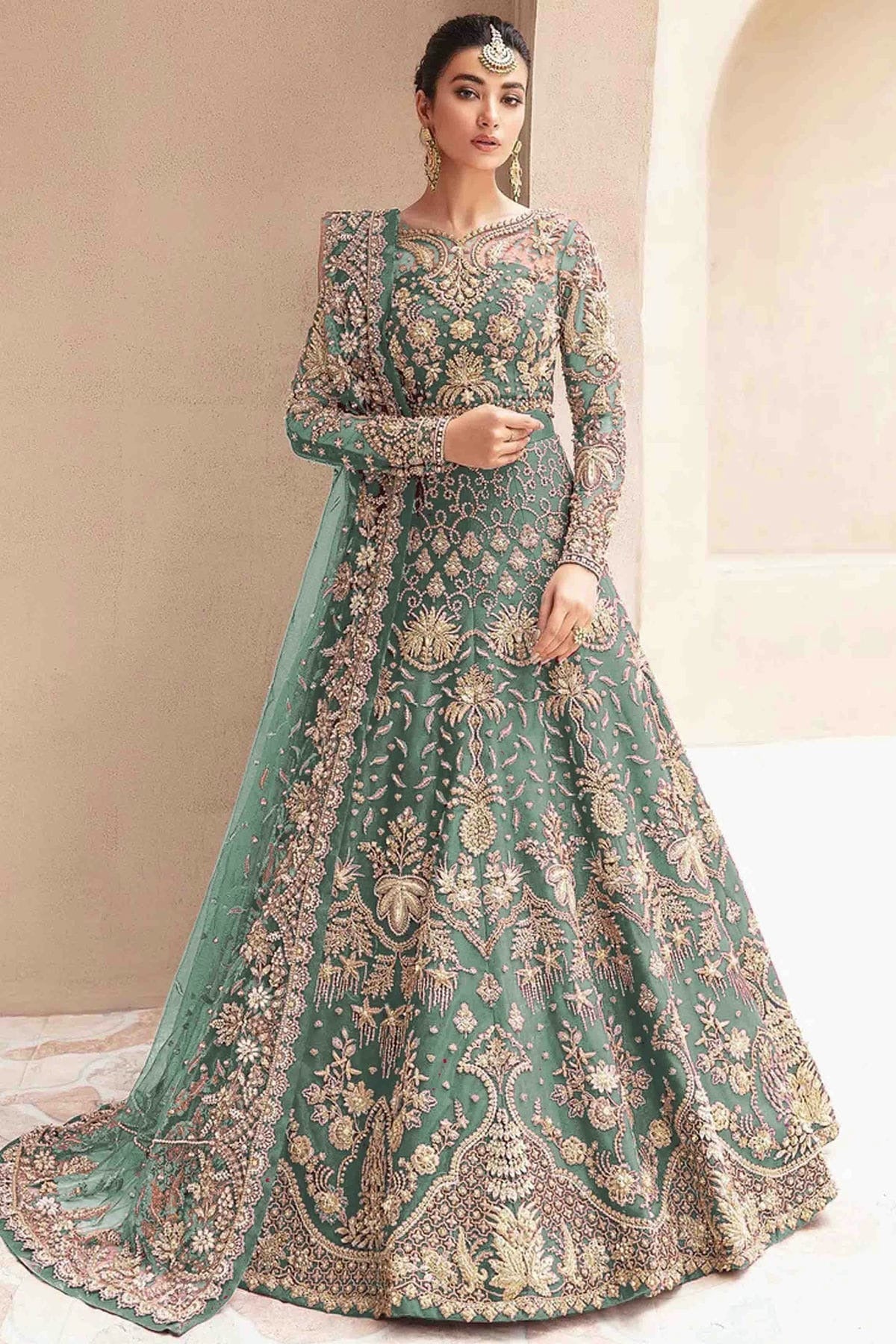 Sky Blue Colour Semi Stitched Butterfly Net Anarkali Suit SM1140699