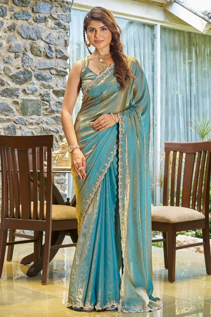 Sky Blue Colour Silk Designer Saree SD1121904