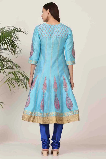 Sky Blue Colour Silk Stitched Suit SS1112907 A