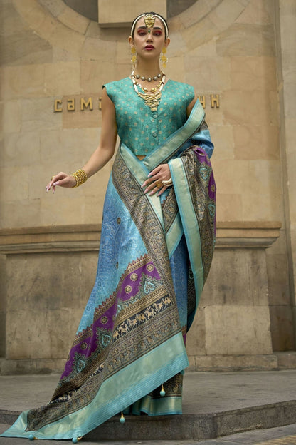 Sky Blue Colour Silk Traditional Saree SD1111921