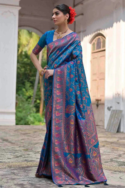 Sky Blue Colour Silk Traditional Saree SD1260048 A
