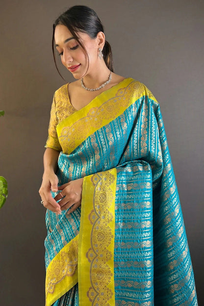Sky Blue Colour Silk Woven Work Saree SD1290033 A