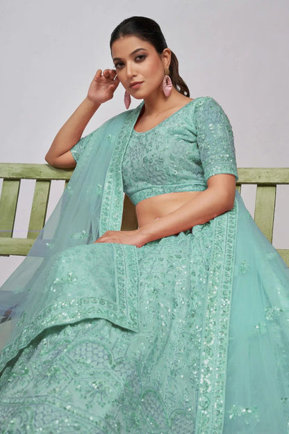 Sky Blue Colour Soft Net Lehenga Choli LC1030006 A