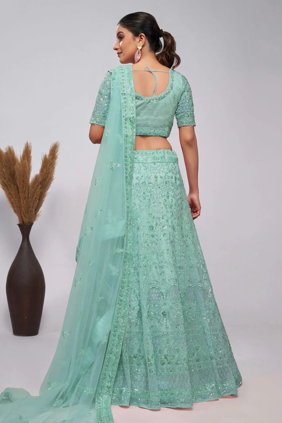 Sky Blue Colour Soft Net Lehenga Choli LC1030006 B