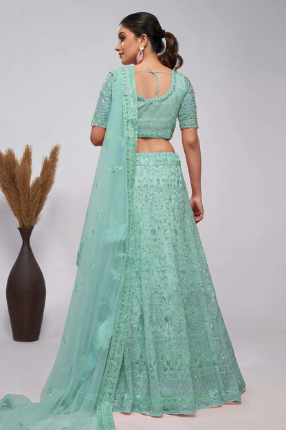 Sky Blue Colour Soft Net Lehenga Choli LC1030006 B