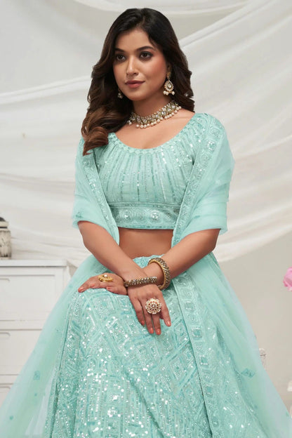Sky Blue Colour Soft Net Lehenga Choli LC1030028 A