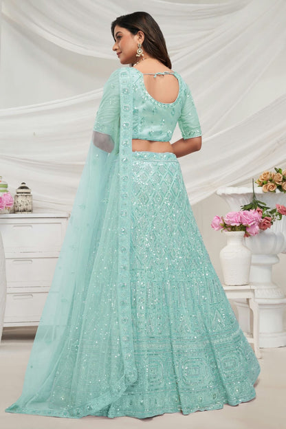 Sky Blue Colour Soft Net Lehenga Choli LC1030028 B