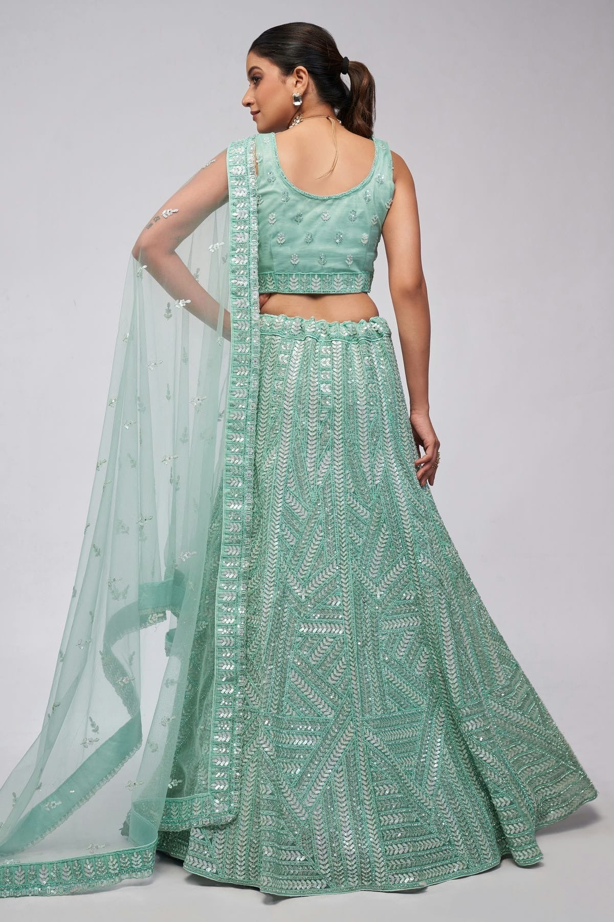 Sky Blue Colour Soft Net Lehenga Choli LC1030036 B