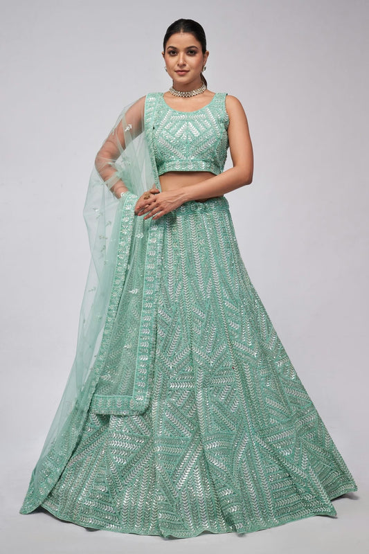 Sky Blue Colour Soft Net Lehenga Choli LC1030036