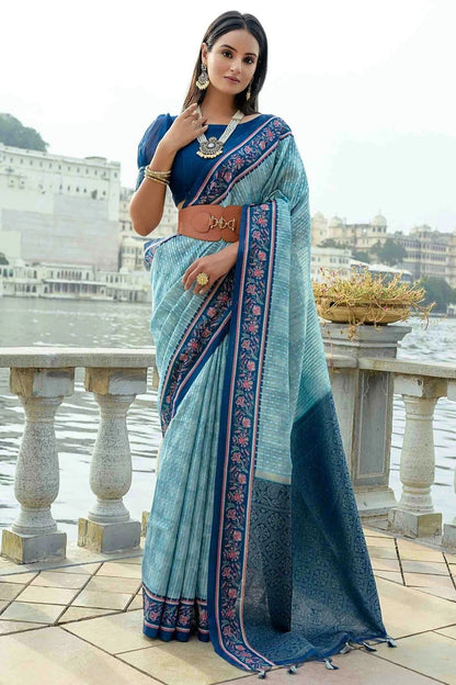 Sky Blue Colour Soft Silk Designer Saree SD1113378