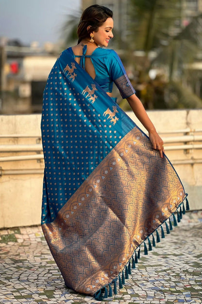 Sky Blue Colour Soft Silk Traditional Saree SD1112651 A