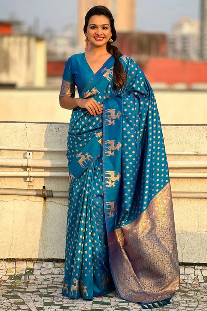 Sky Blue Colour Soft Silk Traditional Saree SD1112651