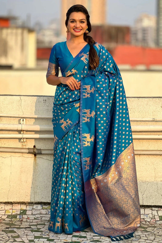 Sky Blue Colour Soft Silk Traditional Saree SD1112651