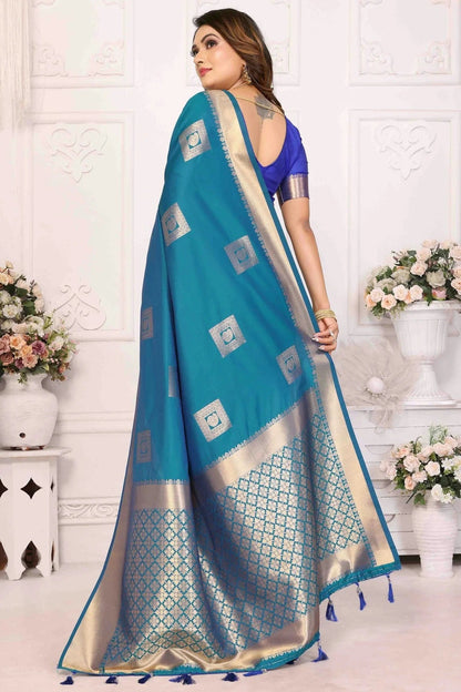 Sky Blue Colour Soft Silk Traditional Saree SD1113105 A