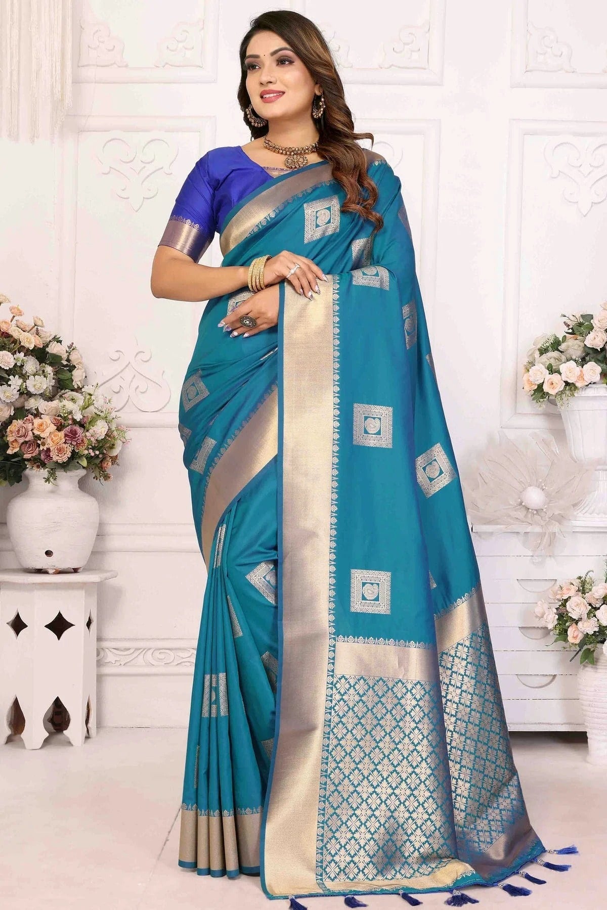 Sky Blue Colour Soft Silk Traditional Saree SD1113105