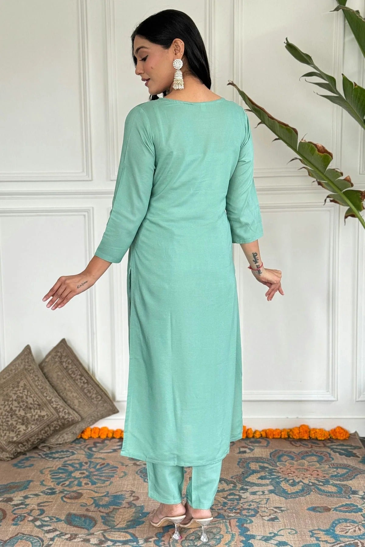 Sky Blue Colour Viscose Stitched Salwar Suit SS1112036 A