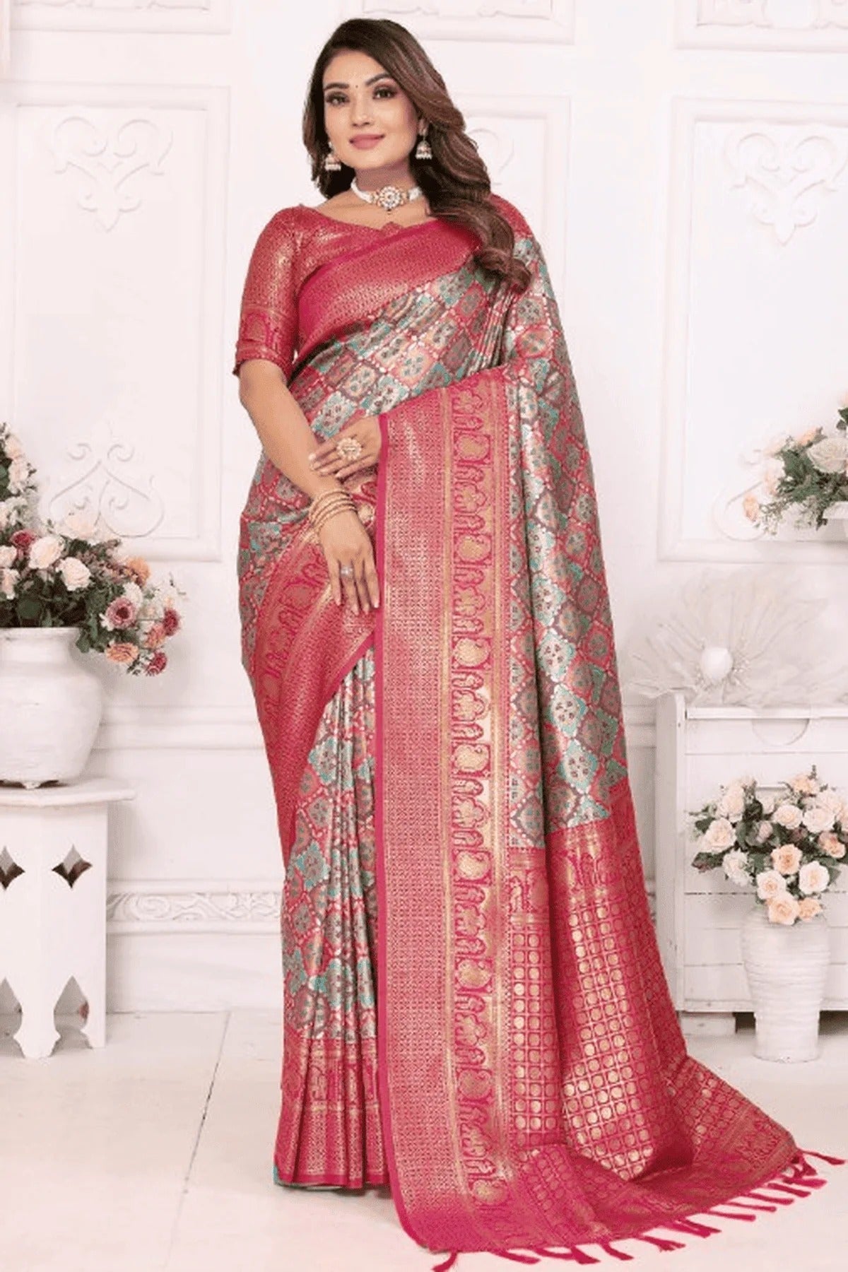 Sky Blue Colour Woven Work Banarasi Silk Traditional Saree SD1250246