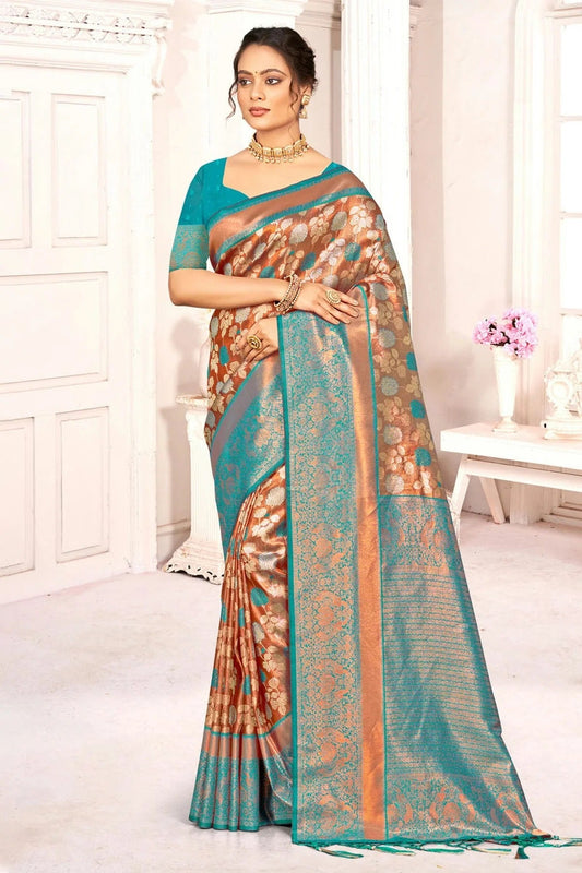 Sky Blue Colour Woven Work Kanjivaram Silk Saree SD1102056