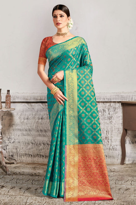 Sky Blue Colour Woven Work Patola Silk Saree SD1101318