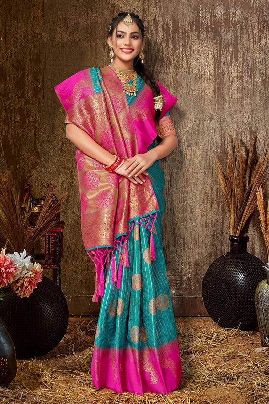 Sky Blue Colour Woven Work Silk Saree SD1101643