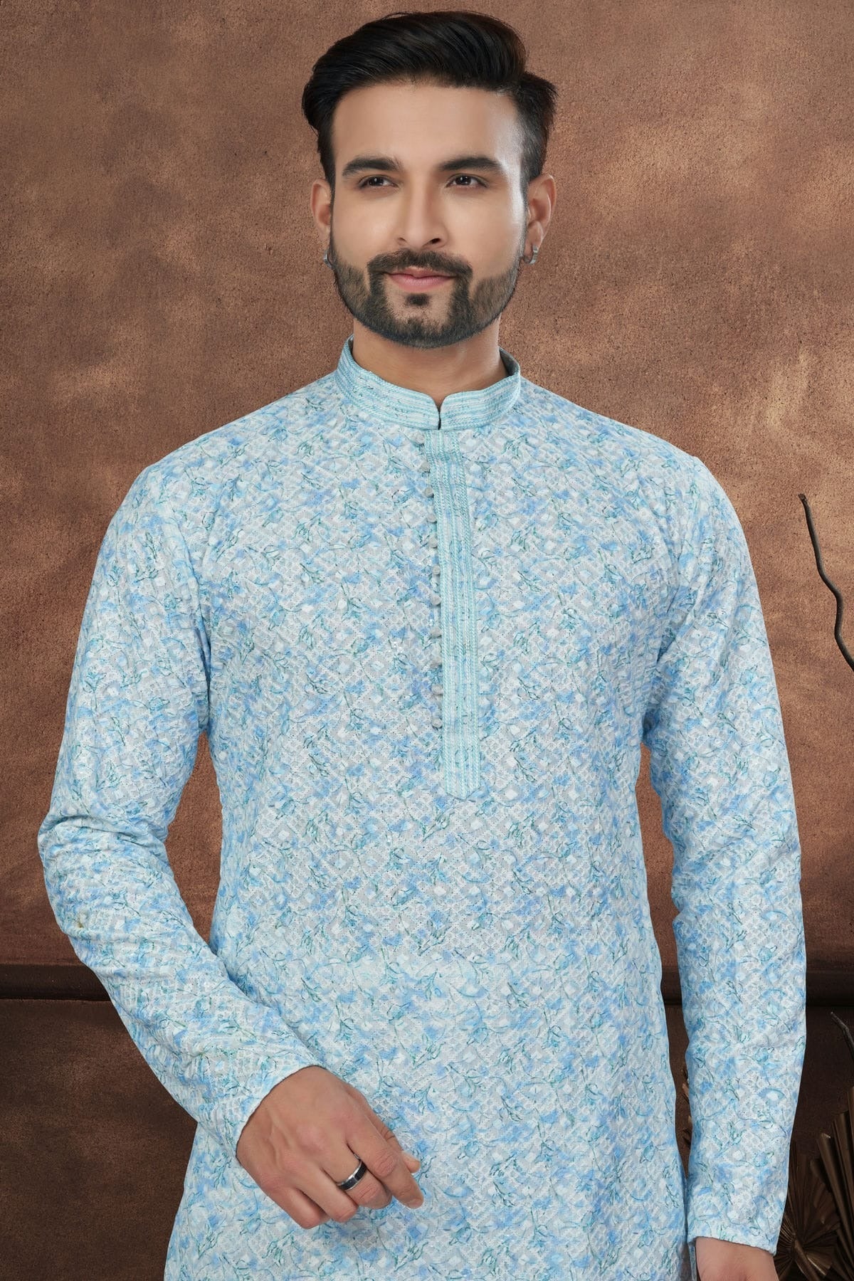 Sky Blue Soft Rayon Kurta Pajama KP1040678 A