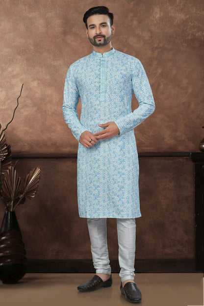Sky Blue Soft Rayon Kurta Pajama KP1040678