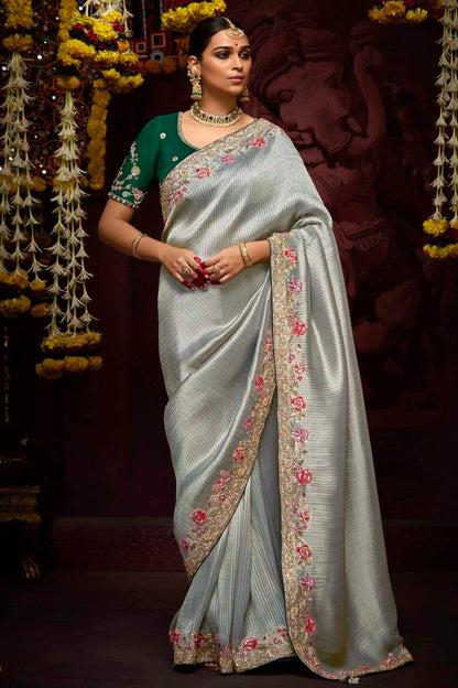 Slate Blue Colour Banarasi Kanjivram Designer Saree SD1290216
