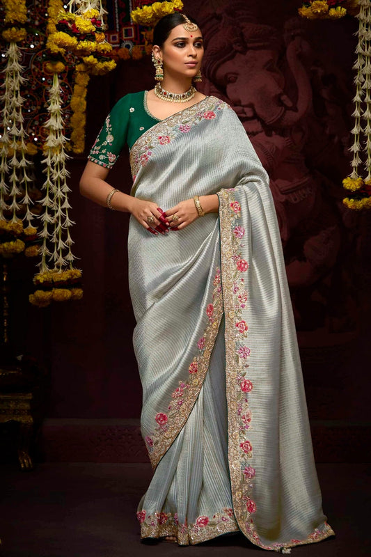 Slate Blue Colour Banarasi Kanjivram Designer Saree SD1290216