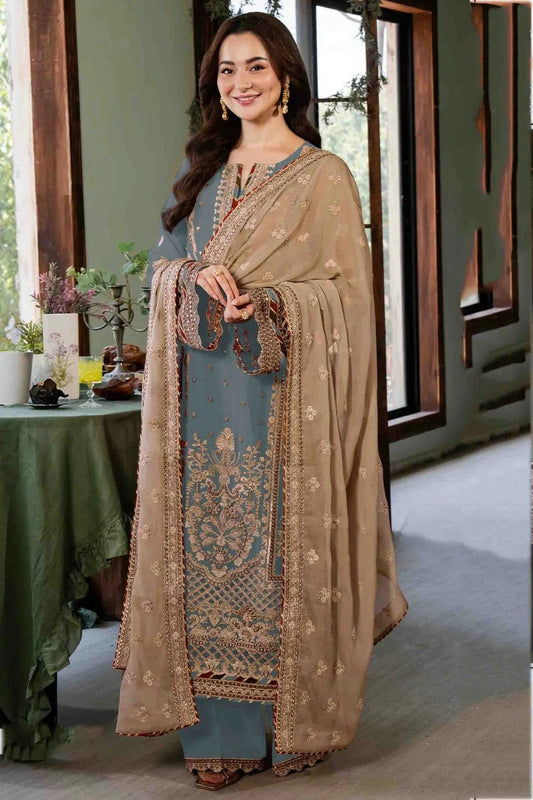 Slate Blue Colour Faux Georgette Pakistani Suit SM1140908