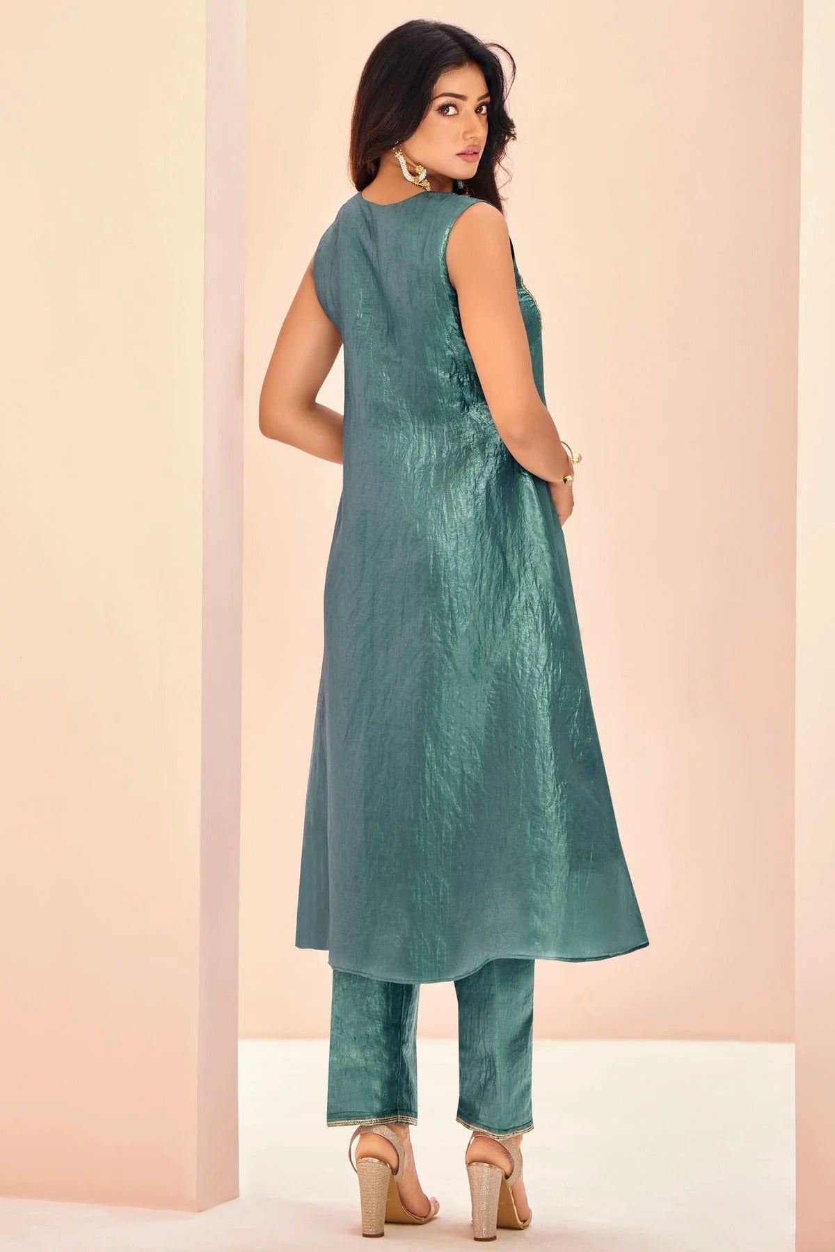 Slate Blue Colour Organza Top and Bottom TP1080930 B