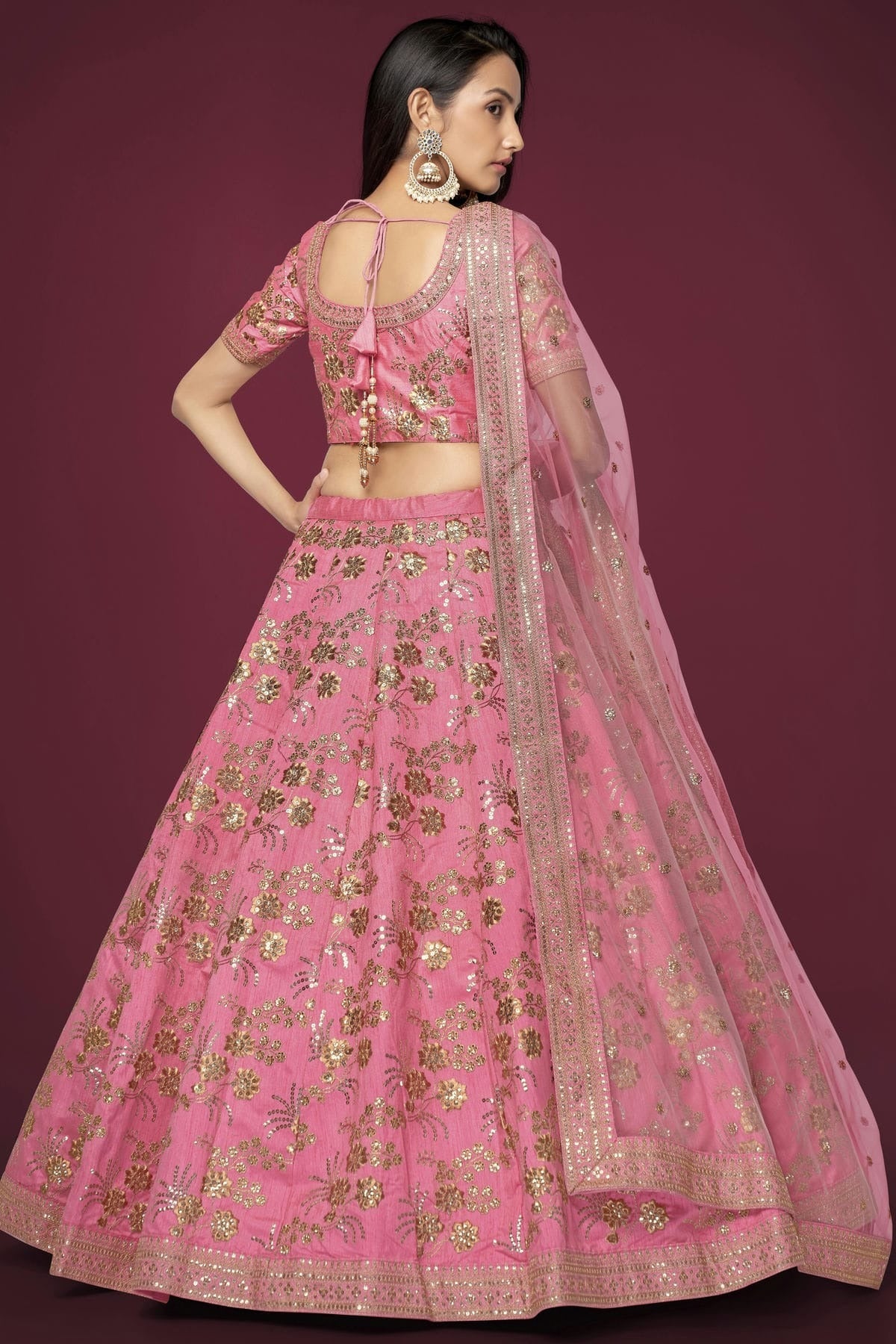 Slub Silk Embroidery A Line Lehenga Choli LC1010182 A
