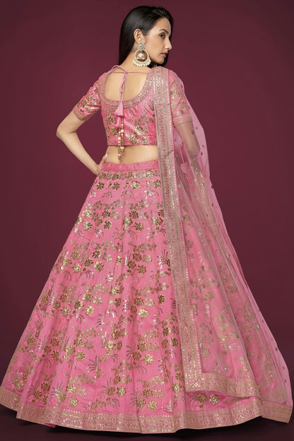 Slub Silk Embroidery A Line Lehenga Choli LC1010182 A