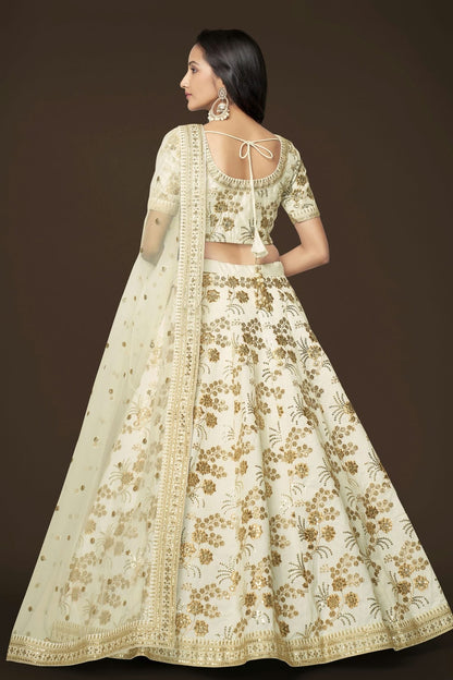 Slub Silk Embroidery A Line Lehenga Choli LC1010183 A