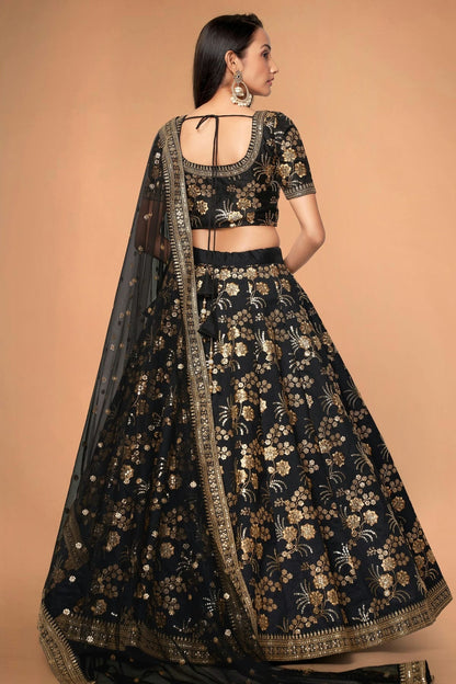 Slub Silk Embroidery A Line Lehenga Choli LC1010184 A